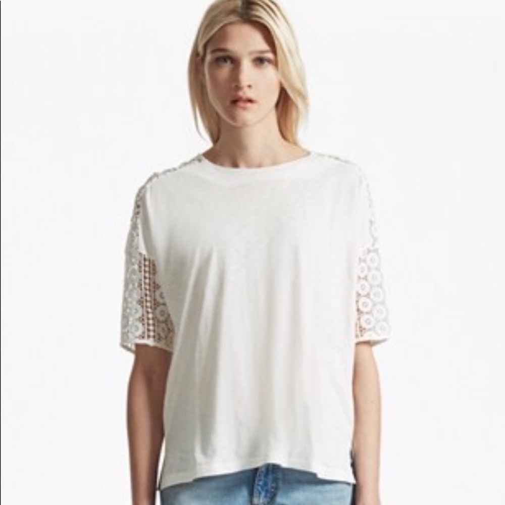 NWT NEVER WORN Lace Crochet Top in Ivory